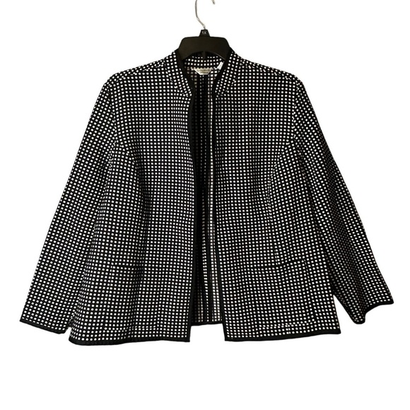 Laura Ashley Black & White‎ Polka Dot Blazer Size 3X - Picture 1 of 11
